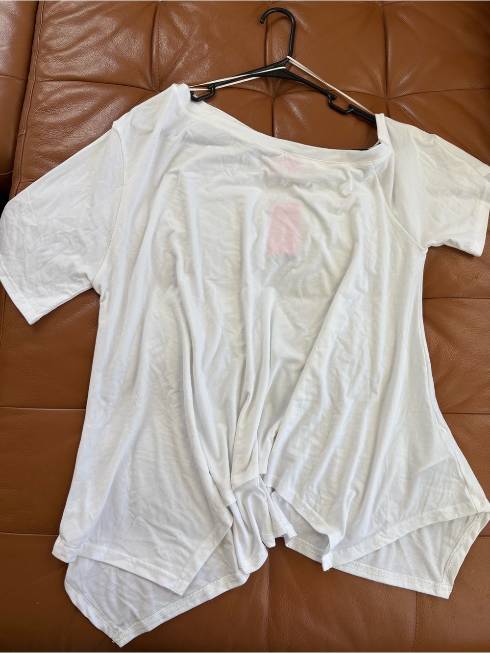 Edikted White Josy Off Shoulder Handkerchief Asymmetric Hem Top Size L NWT